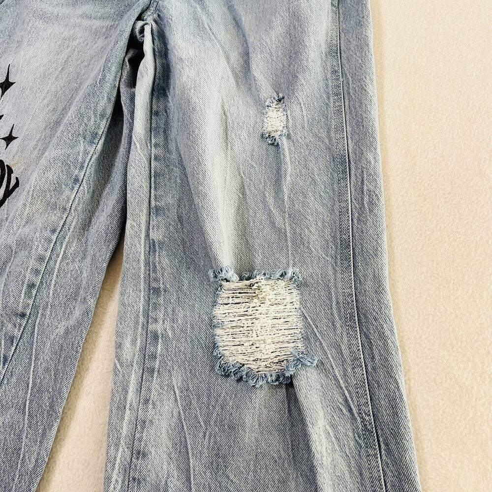 Playboy by PacSun Size 23 Eco Super Distressed High Waisted Baggy Jeans - Picture 10 of 15